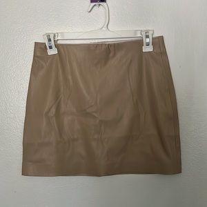 Tan Vegan Leather Skirt (Medium)